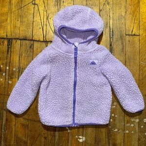 Snozu Jacket Toddlers 18 Months Purple Sherpa Fleece Long Sleeve Hooded Full Zip